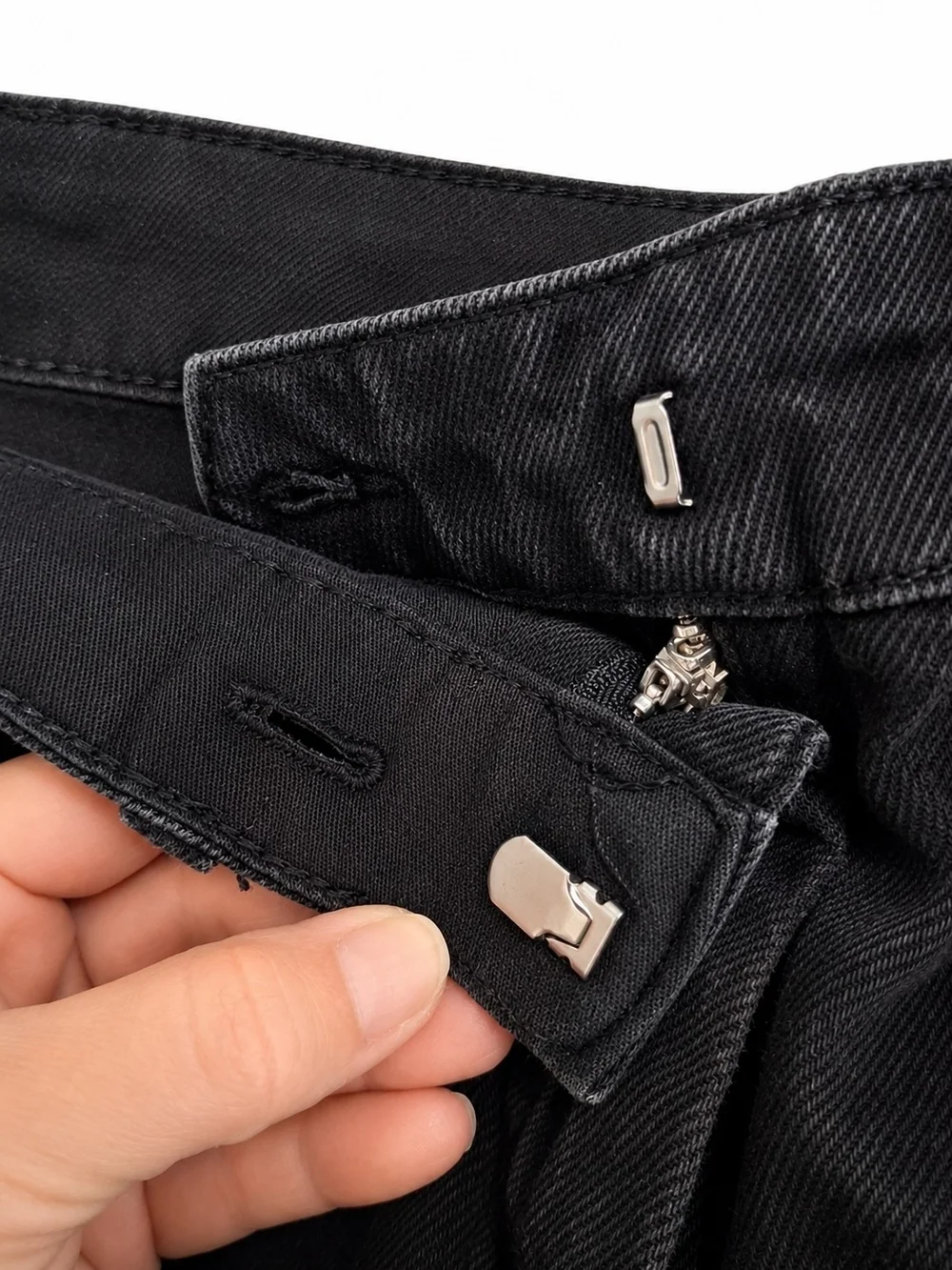 Zara High Rise Pleated Wide Leg Pants Black Trouser Jeans USA 2 EU 34 - Picture 6 of 13